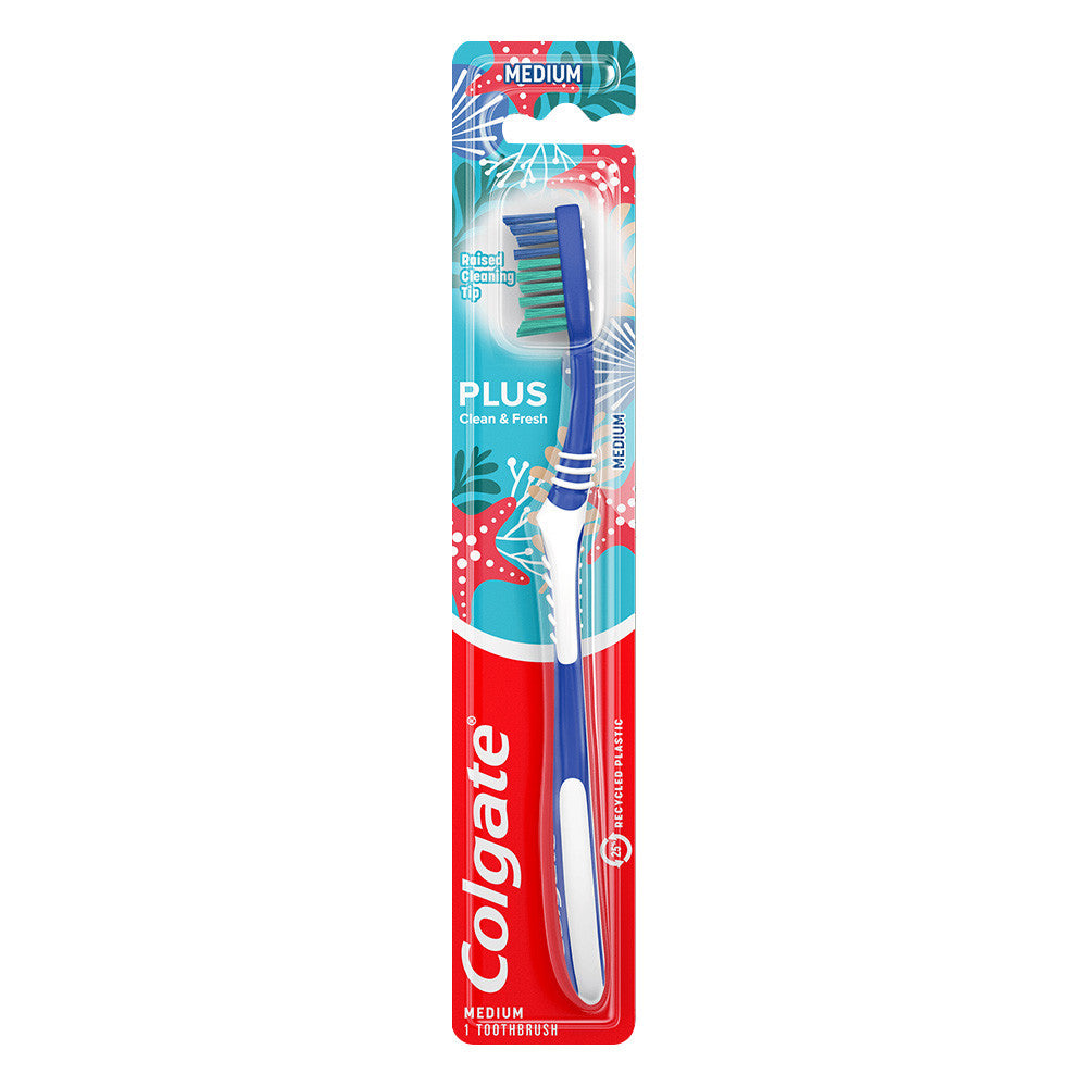 Colgate Plus Adult Toothbrush Medium, 1 Ea